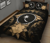 Chuuk Polynesian Quilt Bed Set Hibiscus Gold - Polynesian Pride