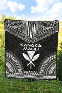 Hawaii Premium Quilt - Kanaka Maoli Polynesian Chief Black Version - Polynesian Pride