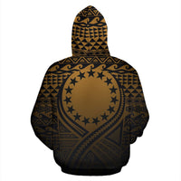 Cook Islands All Over Zip up Hoodie Lift up Gold - Polynesian Pride