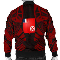 Wallis And Futuna Men Bomber Jackets - Polynesian Tattoo Red - Polynesian Pride