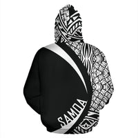 Polynesian Coat of Arms of Samoa Zip Hoodie White - Polynesian Pride