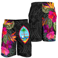Guam Men's Shorts - Hibiscus Polynesian Pattern - Polynesian Pride