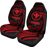 Hawaii Polynesian Car Seat Covers - Red Tribal Wave - Polynesian Pride