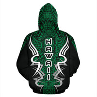 Kanaka Map Zip up Hoodie Green Armor Style - Polynesian Pride