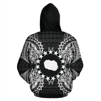 Cook Islands Polynesian ll Over Hoodie Map Black - Polynesian Pride