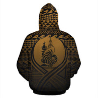 New Caledonia All Over Zip up Hoodie Lift up Gold - Polynesian Pride