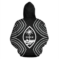 Guam Zip up Hoodie Micronesia Black Warrior Style - Polynesian Pride