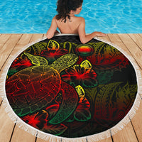 Northern Mariana Islands Polynesia Beach Blanket Turtle Hibiscus Reggae - Polynesian Pride