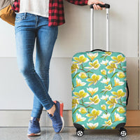 Tropical Plumeria Blue Luggage Cover - Polynesian Pride