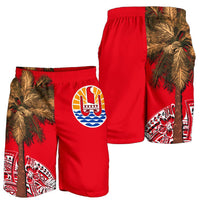 French Polynesia Men's Shorts - Palm Tree Polynesian Pattern - Polynesian Pride