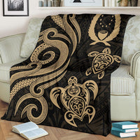 Pohnpei Micronesian Premium Blanket - Gold Tentacle Turtle - Polynesian Pride