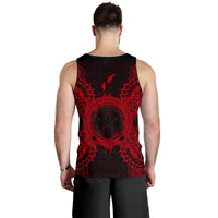 Northern Mariana Islands Polynesian Men Tank Top Map Red - Polynesian Pride