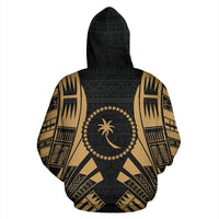 Chuuk State All Over Hoodie Gold Tattoo Style - Polynesian Pride