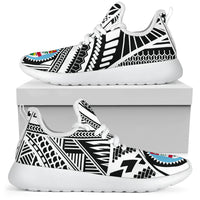 Fiji Polynesian Tattoo Mesh Knit Sneakers White - Polynesian Pride