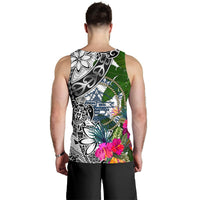 Palau Men's Tank Top White - Turtle Plumeria Banana Leaf Crest - Polynesian Pride