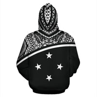 Yap All Over Zip up Hoodie Micronesia Black Curve Style - Polynesian Pride