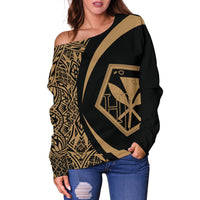 Kanaka Polynesian Women's Off Shoulder Sweater 04 - Polynesian Pride