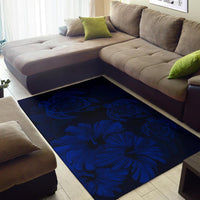 Hawaiian Map Hibiscus Flowers Vintage Polynesian Rug AH - Polynesian Pride