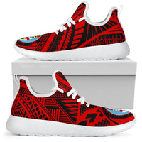 Fiji Polynesian Tattoo Mesh Knit Sneakers Red - Polynesian Pride