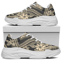 Polynesian Plumeria Mix Gray Chunky Sneakers - Polynesian Pride