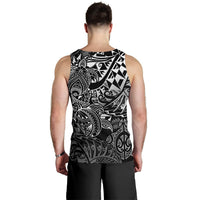 Guam Polynesian Tank Top (Men) - White Turtle Flowing - Polynesian Pride