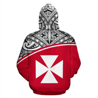 Wallis and Futuna Polynesian Zip up Hoodie Red - Polynesian Pride