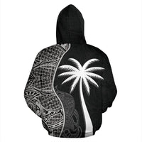 Tonga Polynesian Hoodie Coconut Tree Black - Polynesian Pride