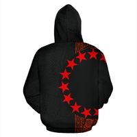 Cook Islands Polynesian Custom Hoodie Line Red - Polynesian Pride