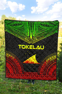 Tokelau Premium Quilt - Tokelau Flag Polynesian Chief Reggae Version - Polynesian Pride