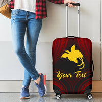 Papua New Guinea Custom Personalised Luggage Covers - Raggiana Bird of Paradise Polynesian Patterns Red - Polynesian Pride