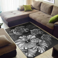 Hawaiian Map Hibiscus Flowers Vintage Polynesian Rug AH - Polynesian Pride