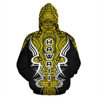Kanaka Map Hoodie Yellow Armor Style - Polynesian Pride