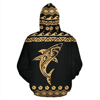 Barbarian All Over Zip up Hoodie Polynesian Shark Hoodie - Polynesian Pride