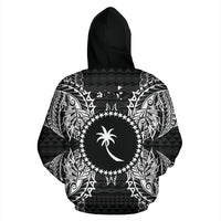 Chuuk Polynesian ll Over Hoodie Map Black - Polynesian Pride