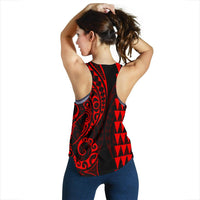 Hawaii Coat of Arm Women's Racerback Tank Red - Polynesian Pride