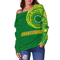 Cook Islands Tattoo Style Off Shoulder Sweater A7 - Polynesian Pride
