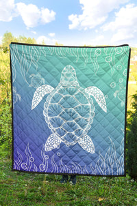 Turtle Blur Background Premium Quilt - Polynesian Pride