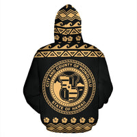 Honolulu All Over Zip up Hoodie Polynesian Design - Polynesian Pride