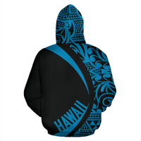 Hawaii Polynesian Tribal Hoodie Circle Style Blue Color 2.0 - Polynesian Pride