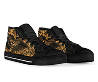 Polynesian Hawaii High Top Shoes - Polynesian Golden Humpback Whale - Polynesian Pride