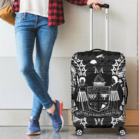 Fiji Polynesian Luggage Covers Map Black - Polynesian Pride