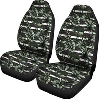 Hawaii Tropical Line Patttern Car Seat Cover Universal Fit Black - Polynesian Pride