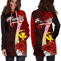 Hawaii Polynesian Hoodie Dress - Coat Of Arm With Hibiscus - Polynesian Pride