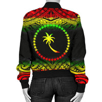 Chuuk Women's Bomber Jacket - Fog Reggae Style - Polynesian Pride