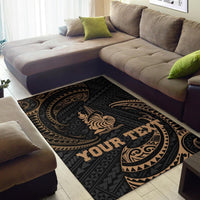 New Caledonia Polynesian Custom Personalised Area Rug - Gold Tribal Wave - Polynesian Pride