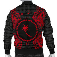 Chuuk Polynesian Men's Bomber Jacket Map Red - Polynesian Pride