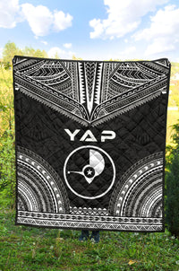 Yap Premium Quilt - Yap Flag Polynesian Chief Black Version - Polynesian Pride