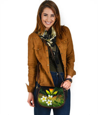 Kanaka Maoli (Hawaiian) Saddle Bag, Polynesian Plumeria Banana Leaves Reggae - Polynesian Pride