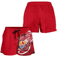Tahiti All Over Print Women's Shorts Shark Coat Of Arms - Polynesian Pride