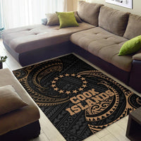Cook Islands Polynesian Area Rug - Gold Tribal Wave - Polynesian Pride